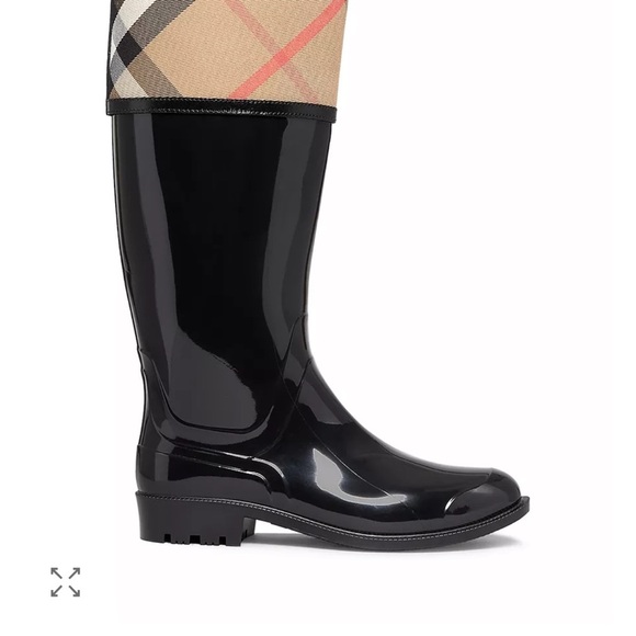 Burberry Women's Rain Boots - Crosshill Housecheck Size 10 - Picture 2 of 5